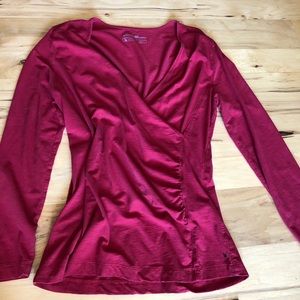 Long sleeve wrap type shirt